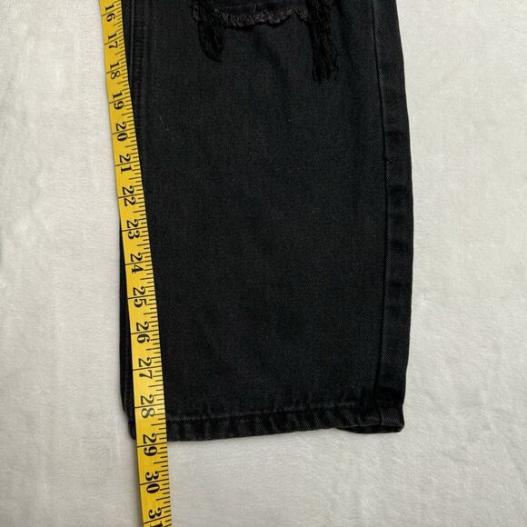 Princess Polly Asymmetric Crossover Waist Straight Leg Jeans Size 6 Black Loose - Picture 16 of 16